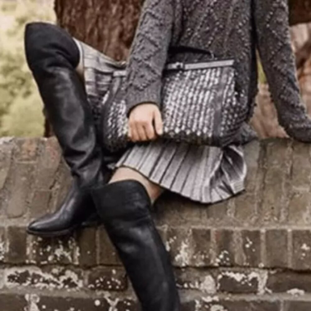 Tory Burch Simone Black Leather Over -The-Knee Boots | Sz 6.5